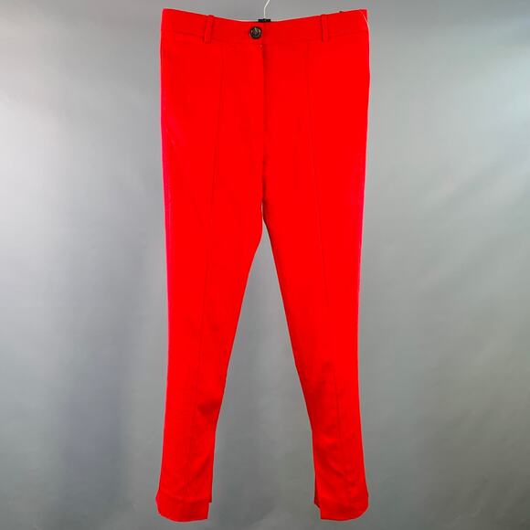 PETER DO Size S Red Viscose Blend Tapered Zip Fly Casual Pants - Picture 1 of 7